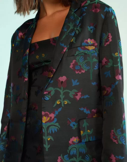 Flash Sale Cynthia Rowley Harper Jacquard Blazer Blkmt