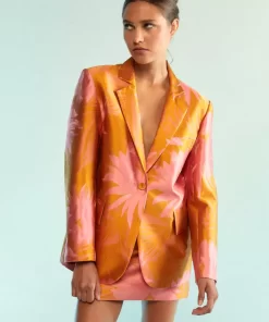 Fashion Cynthia Rowley Harper Jacquard Blazer Sorbet