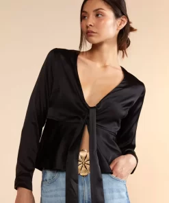 Cheap Cynthia Rowley Jula Silk Blouse Black