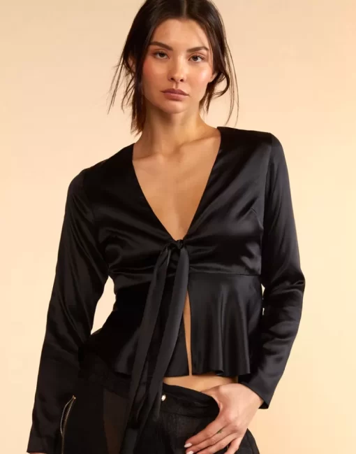 Cheap Cynthia Rowley Jula Silk Blouse Black