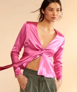 Clearance Cynthia Rowley Jula Silk Blouse Pink