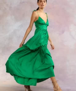 Discount Cynthia Rowley Kea Silk Dress Green