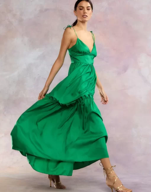 Discount Cynthia Rowley Kea Silk Dress Green