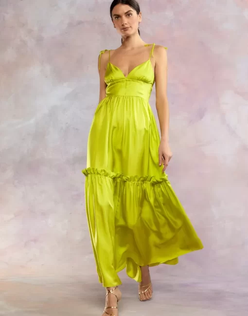 New Cynthia Rowley Kea Silk Dress Yellow