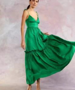 Discount Cynthia Rowley Kea Silk Dress Green