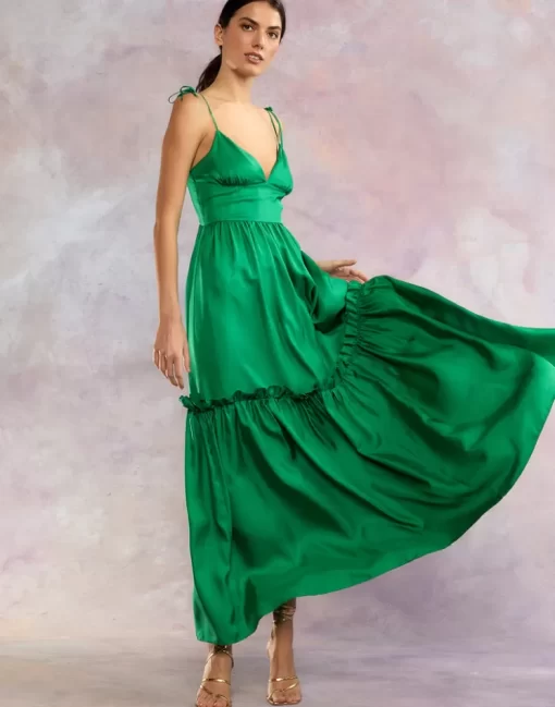 Discount Cynthia Rowley Kea Silk Dress Green