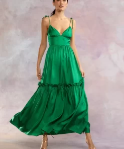 Discount Cynthia Rowley Kea Silk Dress Green