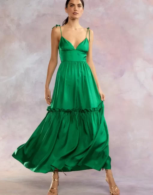 Discount Cynthia Rowley Kea Silk Dress Green