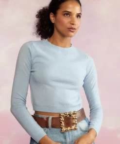 Cheap Cynthia Rowley Kendal Cropped Sweater Blue