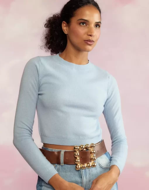 Cheap Cynthia Rowley Kendal Cropped Sweater Blue