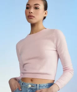 Store Cynthia Rowley Kendal Cropped Sweater Pink