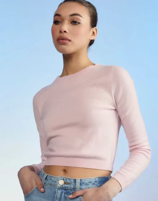 Store Cynthia Rowley Kendal Cropped Sweater Pink