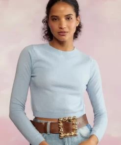 Cheap Cynthia Rowley Kendal Cropped Sweater Blue