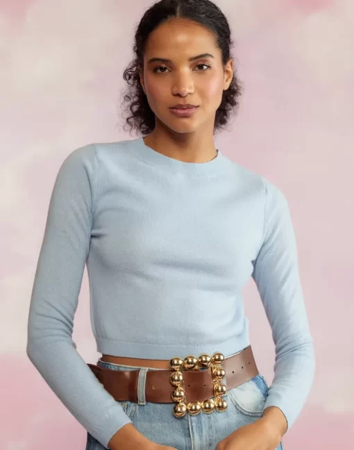 Cheap Cynthia Rowley Kendal Cropped Sweater Blue