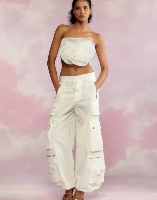 Best Sale Cynthia Rowley Kim Cargo Pant White