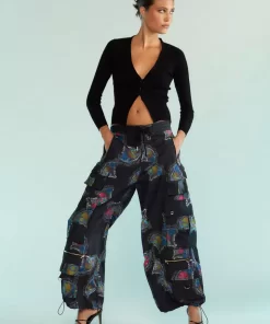 Online Cynthia Rowley Kim Cargo Pants Blkmt