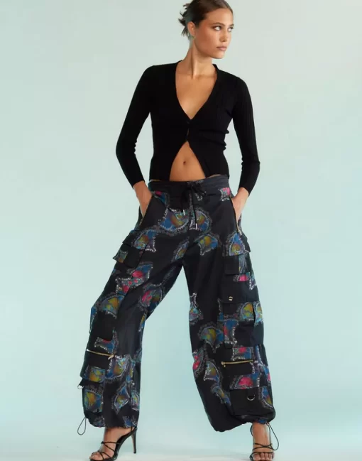 Online Cynthia Rowley Kim Cargo Pants Blkmt