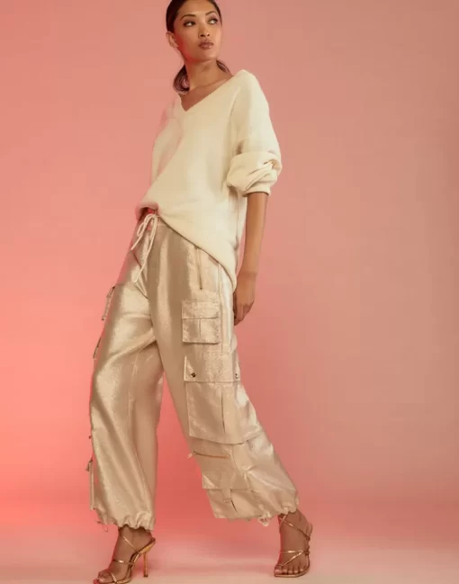 Clearance Cynthia Rowley Metallic Cargo Pants Rosgd