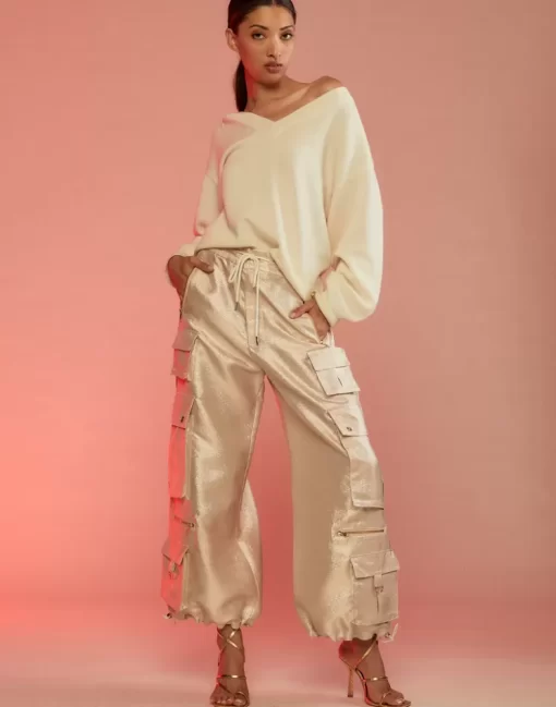 Clearance Cynthia Rowley Metallic Cargo Pants Rosgd