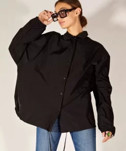 Shop Cynthia Rowley Nylon Windbreaker Black