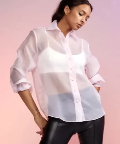 Best Cynthia Rowley Organza Button Down Shirt Lghtpk