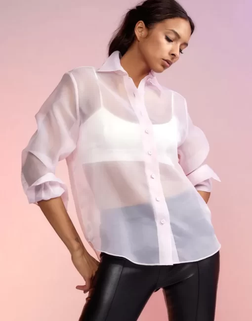 Best Cynthia Rowley Organza Button Down Shirt Lghtpk