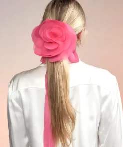 Online Cynthia Rowley Organza Flower Ties Pink