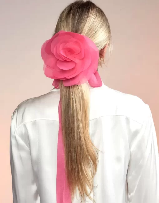 Online Cynthia Rowley Organza Flower Ties Pink