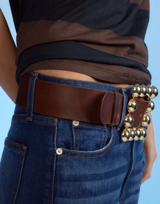 Best Cynthia Rowley Oversized Buckle Belt Brown