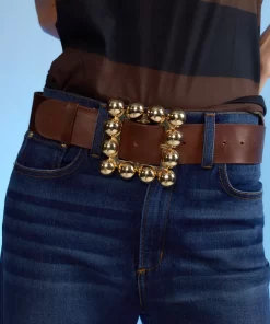 Best Cynthia Rowley Oversized Buckle Belt Brown