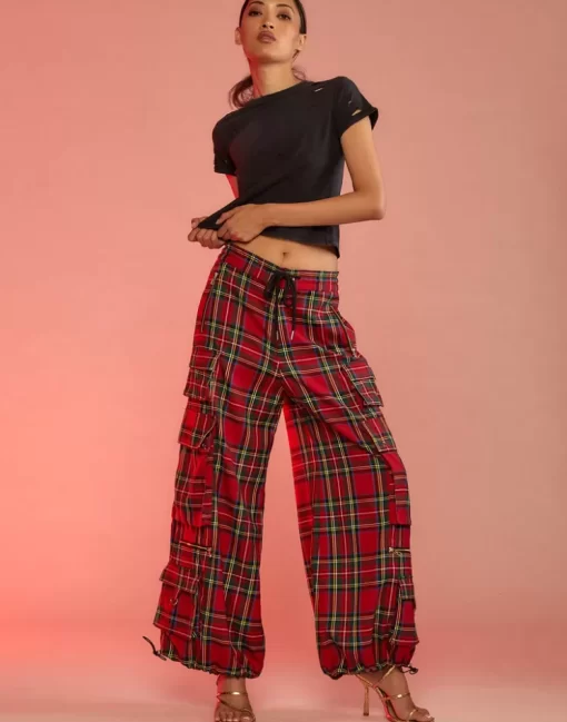 Hot Cynthia Rowley Plaid Cargo Pants Rdmlt