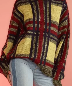 Cheap Cynthia Rowley Plaid Mohair Sweater Ylwmt