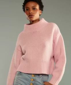 Best Sale Cynthia Rowley Plush Wool Sweater Pink