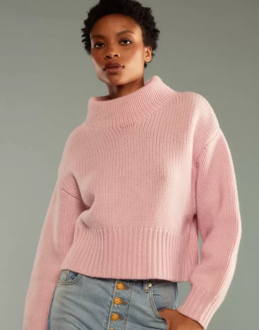 Best Sale Cynthia Rowley Plush Wool Sweater Pink