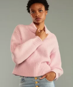 Best Sale Cynthia Rowley Plush Wool Sweater Pink