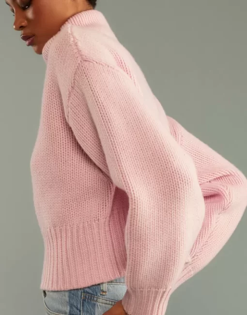 Best Sale Cynthia Rowley Plush Wool Sweater Pink