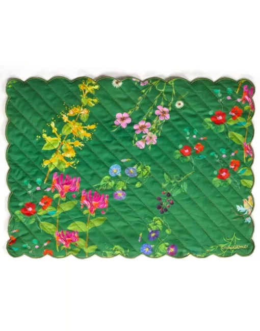 Clearance Cynthia Rowley Quilted Cotton Placemat Grnfl