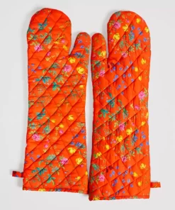 New Cynthia Rowley Quilted Oven Mitts Redfl