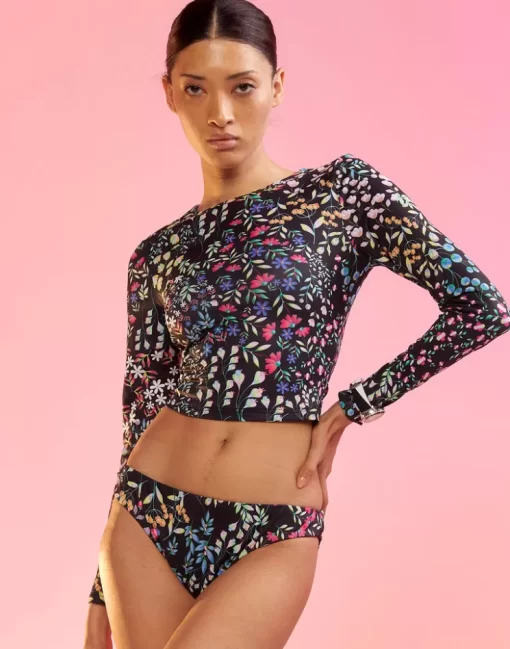 Store Cynthia Rowley Reef Rashguard Blkmul