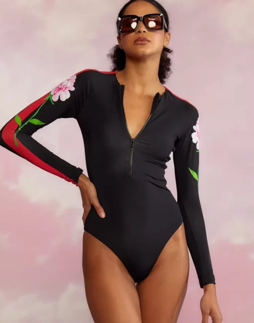 Fashion Cynthia Rowley Riley Surfsuit Black