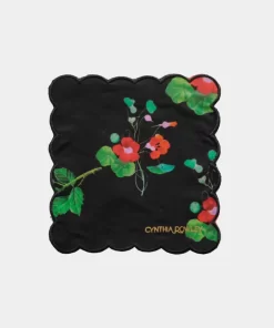 Flash Sale Cynthia Rowley Scallop Embroidered Edge Cocktail Napkin Blkfl