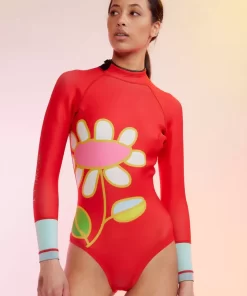 Cheap Cynthia Rowley Spring Daisy Wetsuit Red