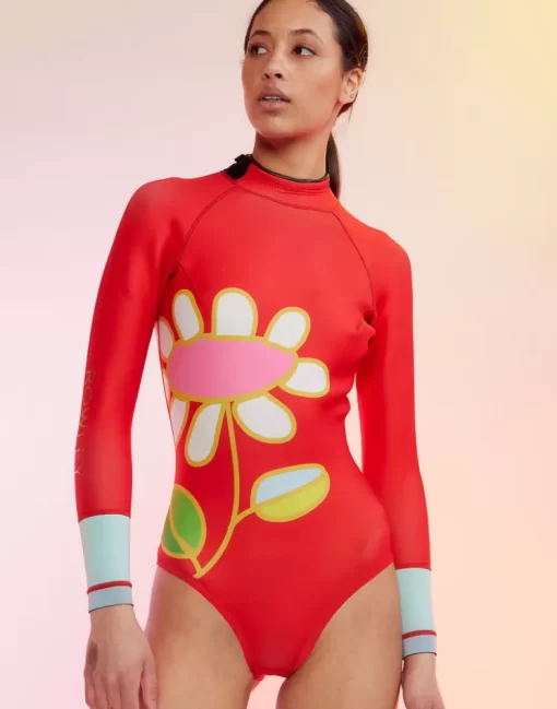 Cheap Cynthia Rowley Spring Daisy Wetsuit Red