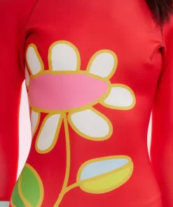 Cheap Cynthia Rowley Spring Daisy Wetsuit Red