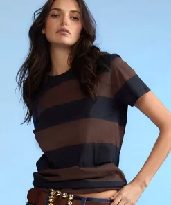 Flash Sale Cynthia Rowley Striped Tee Blkbr