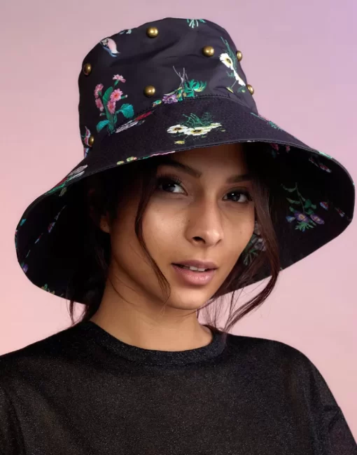 Outlet Cynthia Rowley Studded Bucket Hat Blkfl