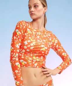 Online Cynthia Rowley Sunkissed Rashguard Orgmt