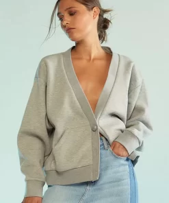 Clearance Cynthia Rowley Sweatshirt Cardigan Hgrey