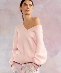 Best Cynthia Rowley Talia V-Neck Sweater Pink