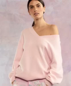 Best Cynthia Rowley Talia V-Neck Sweater Pink